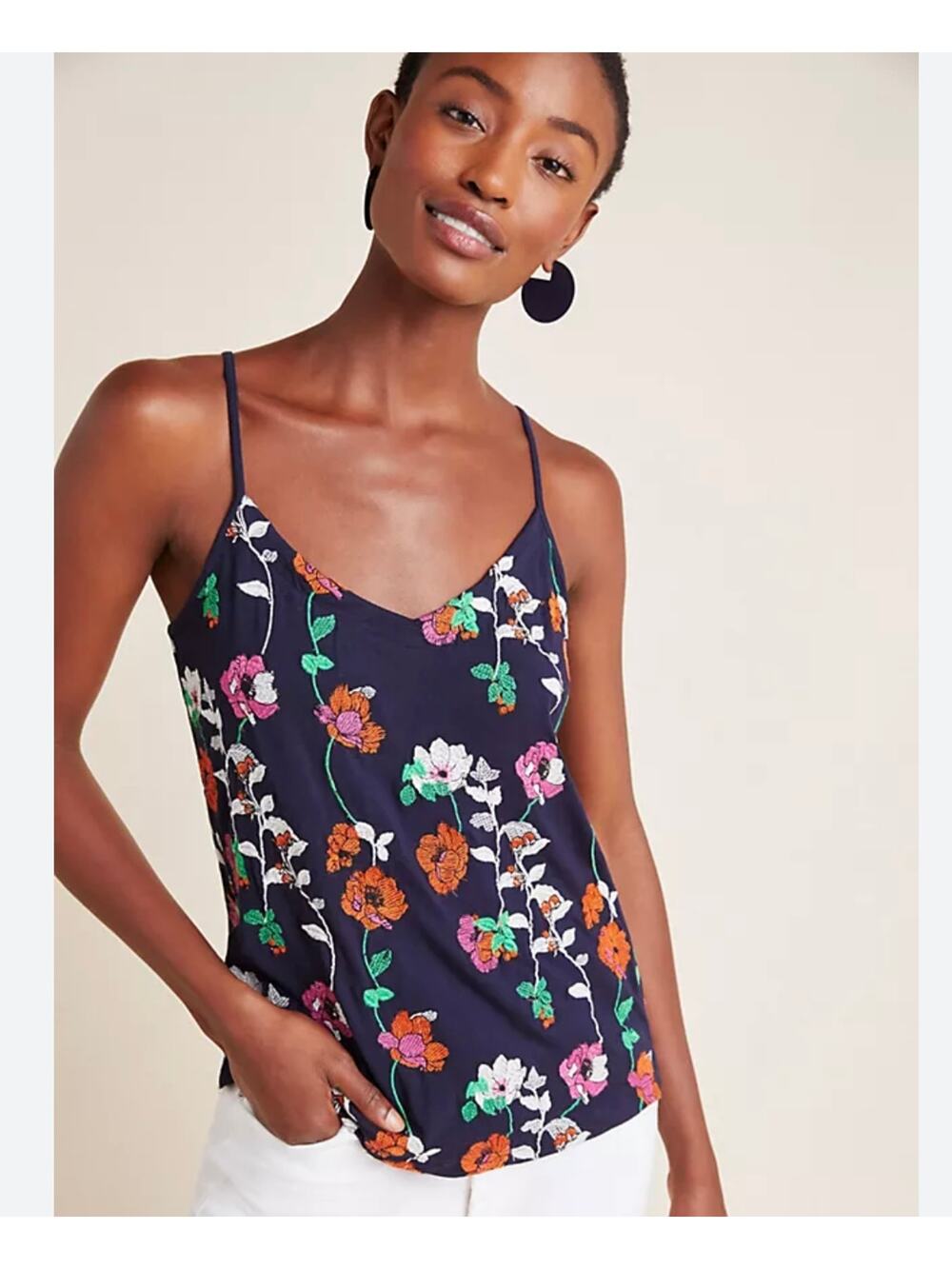 Kellen Embroidered Floral Tank -Anthropologie XS